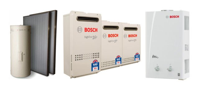 Different models of Bosch water heaters