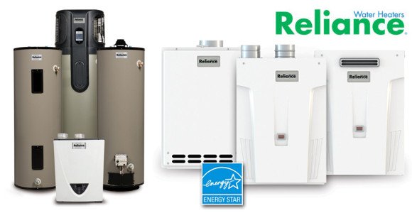 Different models of Reliance water heaters