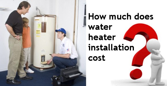 A father and son asking how much water heater installation cost?