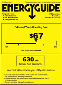 Energy Guide Factor for Water Heaters